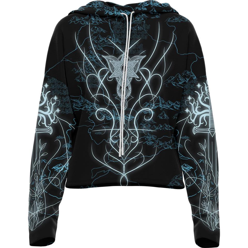 Drop Shoulder Crop Hoodie XS Elven Drop Shoulder Crop Hoodie - Fantasy Edition 22-CROPHOODIE_XS_EVEN-BLU