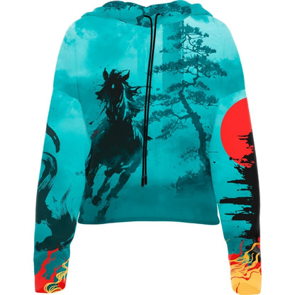 Drop Shoulder Crop Hoodie XS Flamebound Drop Shoulder Crop Hoodie 22-CROPHOODIE_XS_HORSE