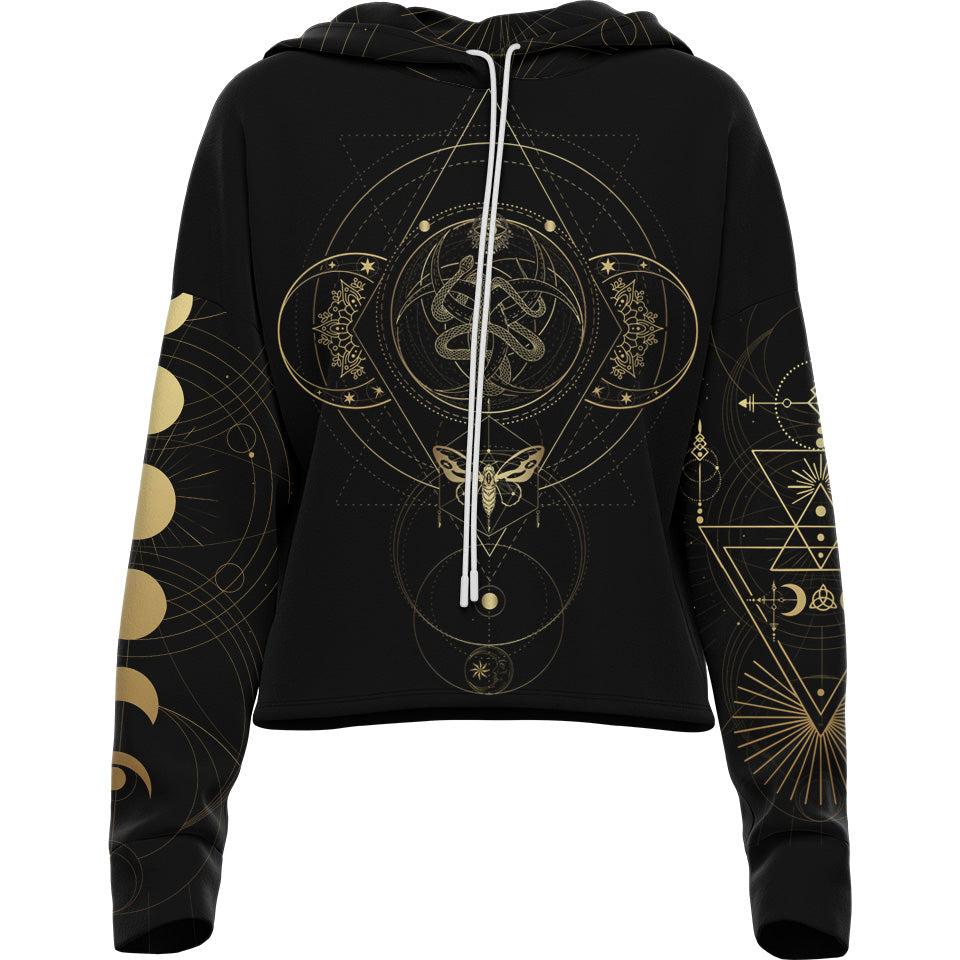 Drop Shoulder Crop Hoodie XS Luna Drop Shoulder Crop Hoodie 22-CROPHOODIE_XS_WICCA