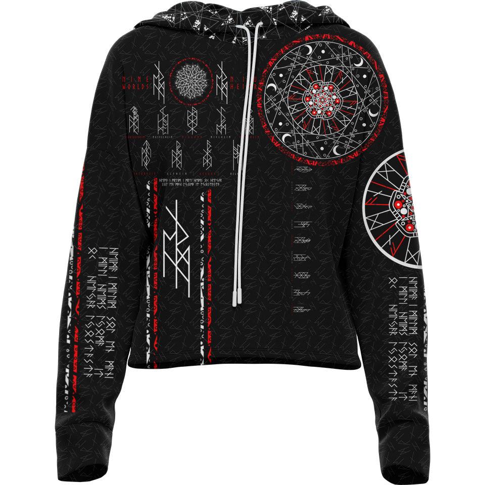 Drop Shoulder Crop Hoodie XS Nine Worlds Drop Shoulder Crop Hoodie 22-CROPHOODIE_XS_NINE-WORLDS