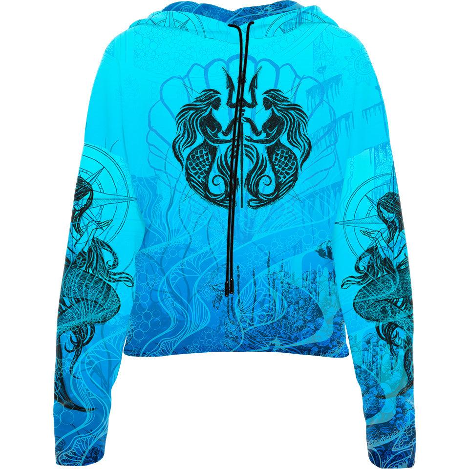Drop Shoulder Crop Hoodie XS Siren Drop Shoulder Crop Hoodie 22-CROPHOODIE_XS_SIREN