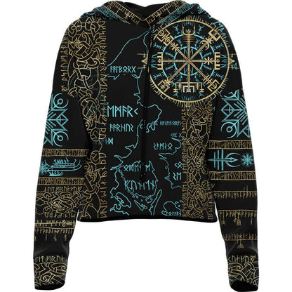 Drop Shoulder Crop Hoodie XS Vegvisir Drop Shoulder Crop Hoodie - Limited 22-CROPHOODIE_XS_VEGVISIR1