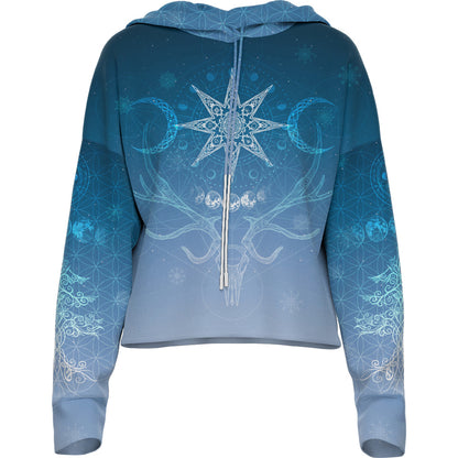 Drop Shoulder Crop Hoodie Yule Drop Shoulder Crop Hoodie