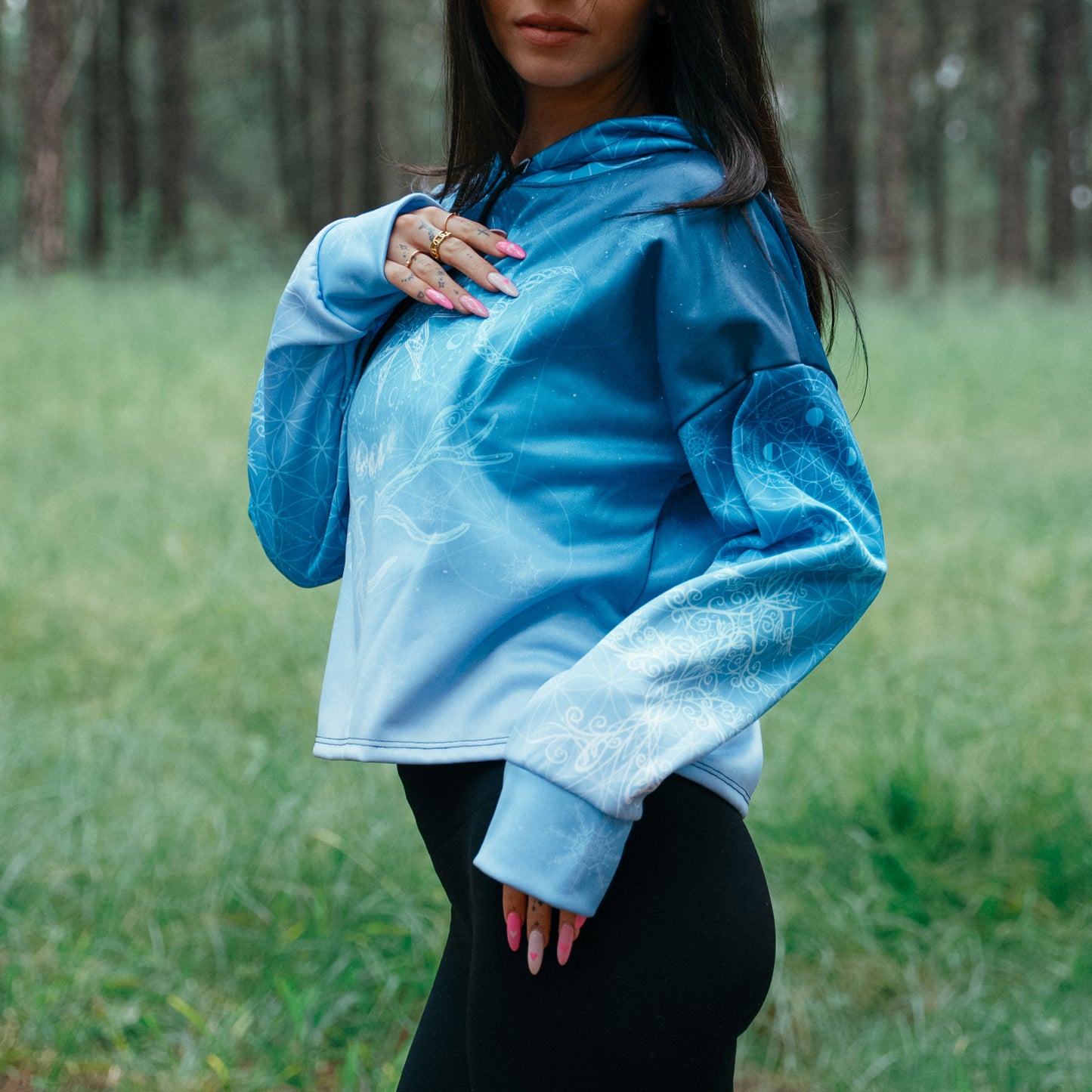 Drop Shoulder Crop Hoodie Yule Drop Shoulder Crop Hoodie