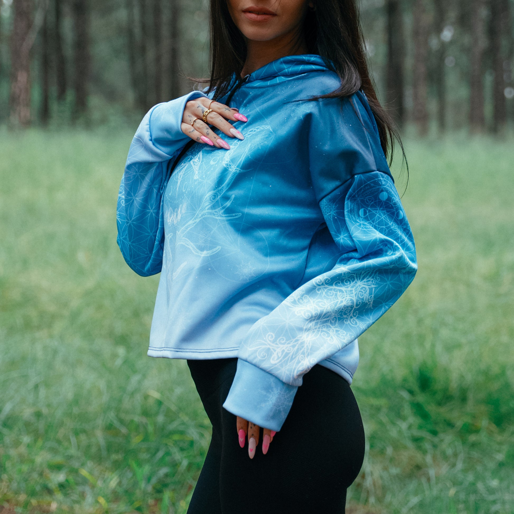Drop Shoulder Crop Hoodie Yule Drop Shoulder Crop Hoodie