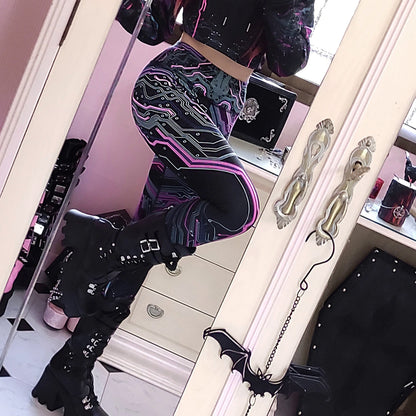 High Waisted Leggings Cyber High Waisted Leggings - Limited