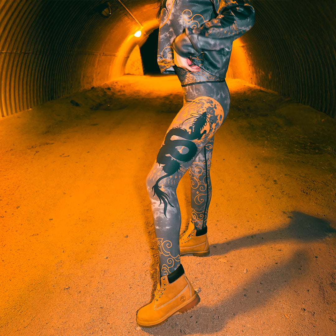 High Waisted Leggings Dragon Rider High Waisted Leggings