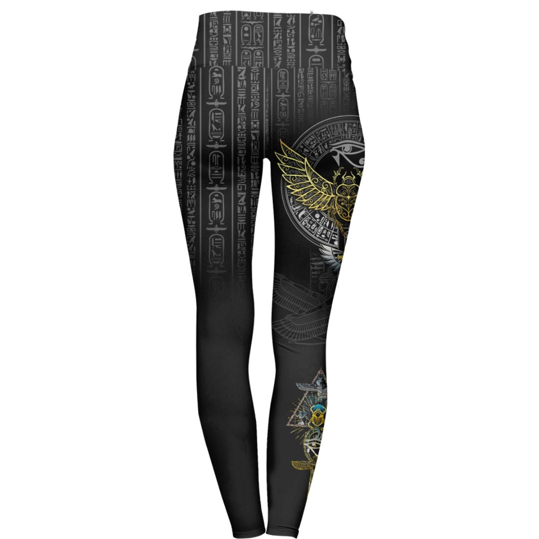 High Waisted Leggings Egyptian Scarab High Waisted Leggings