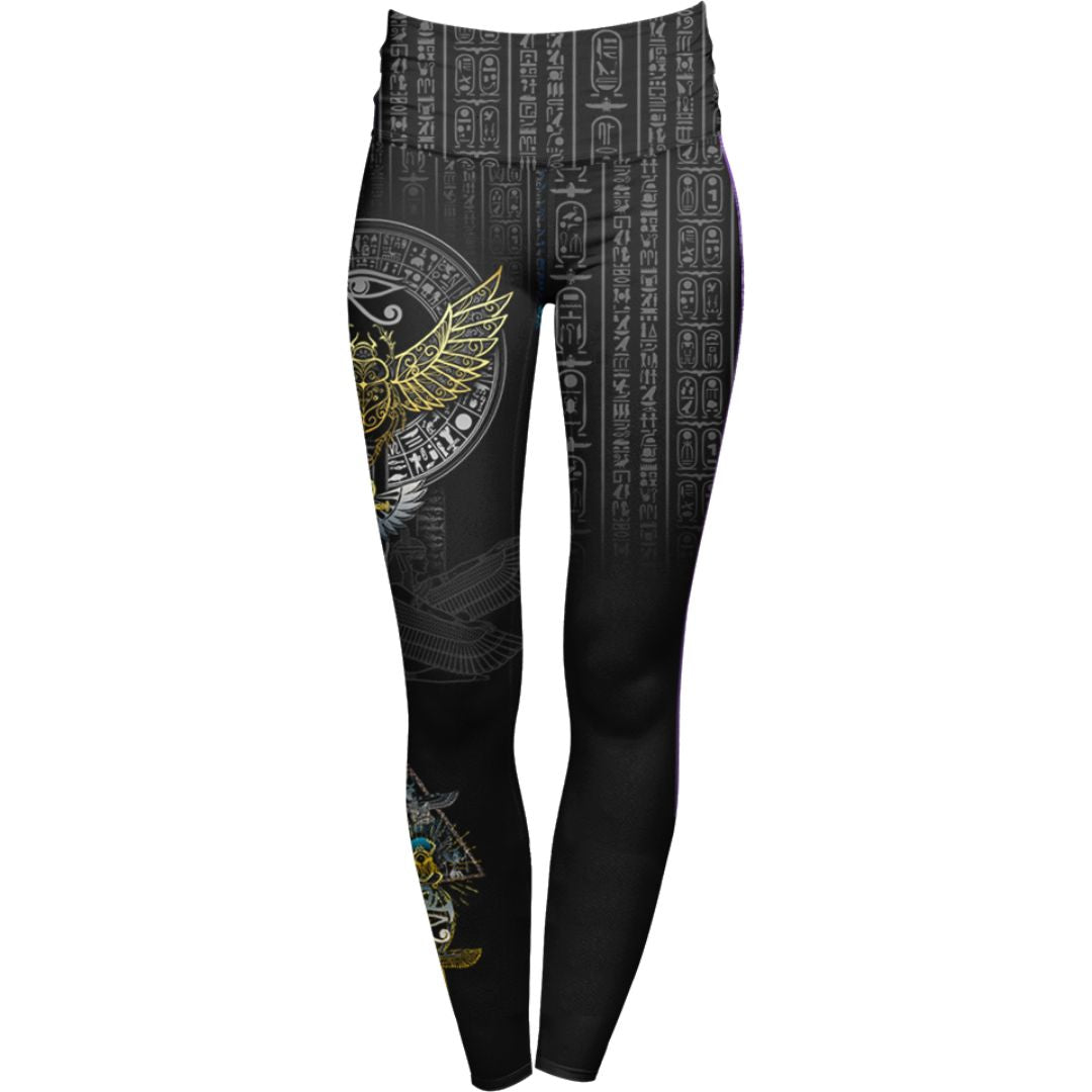 High Waisted Leggings Egyptian Scarab High Waisted Leggings