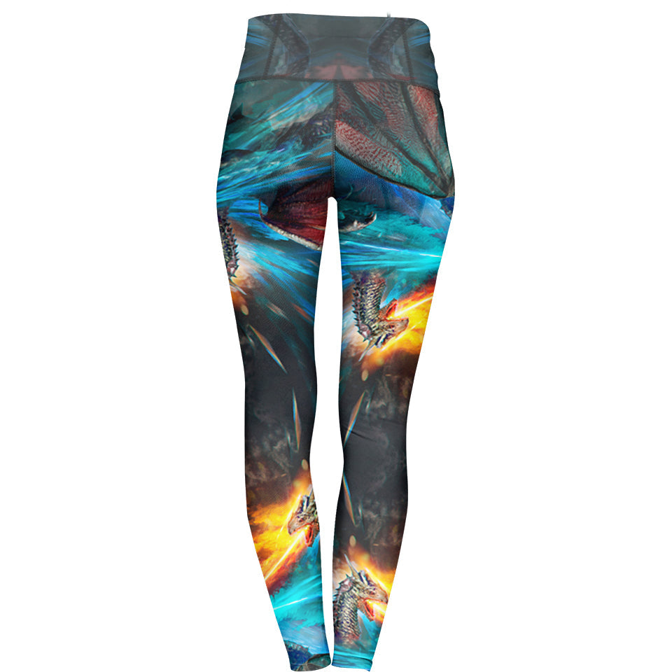 High Waisted Leggings Fire and Ice Dragons High Waisted Leggings