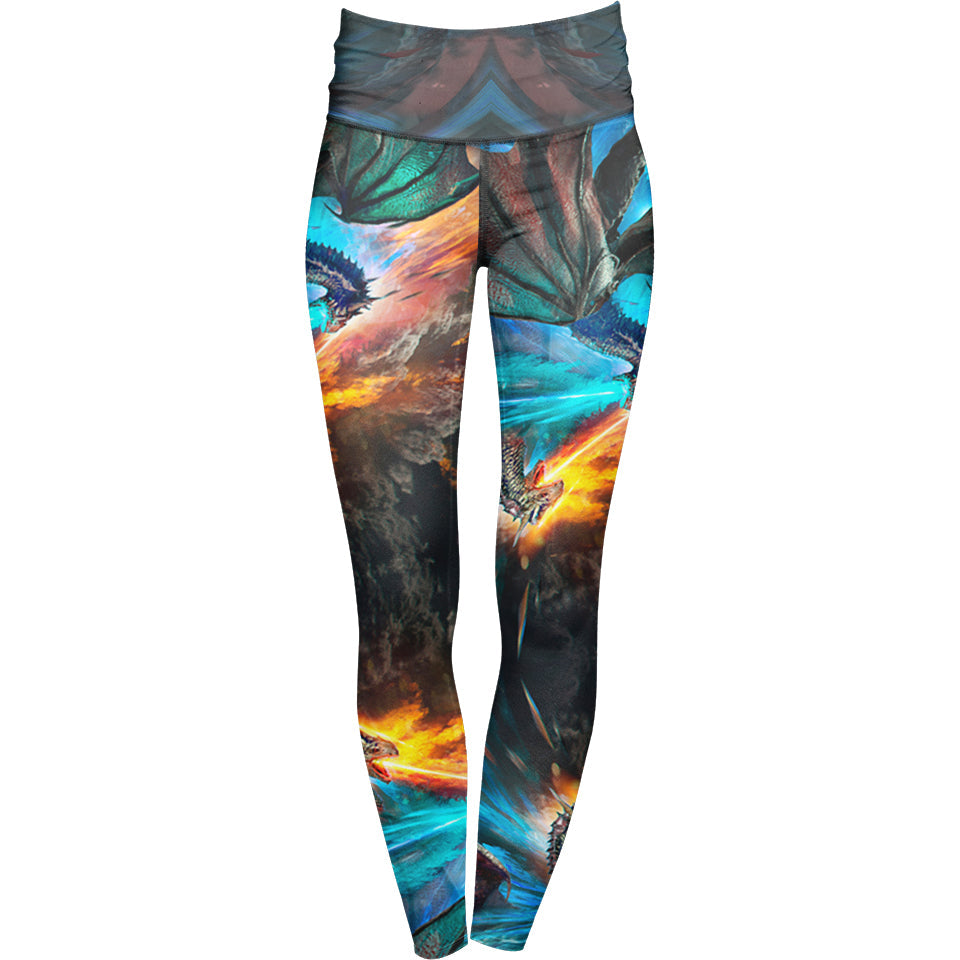 High Waisted Leggings Fire and Ice Dragons High Waisted Leggings