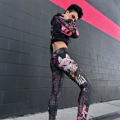 High Waisted Leggings Kitsune High Waisted Leggings