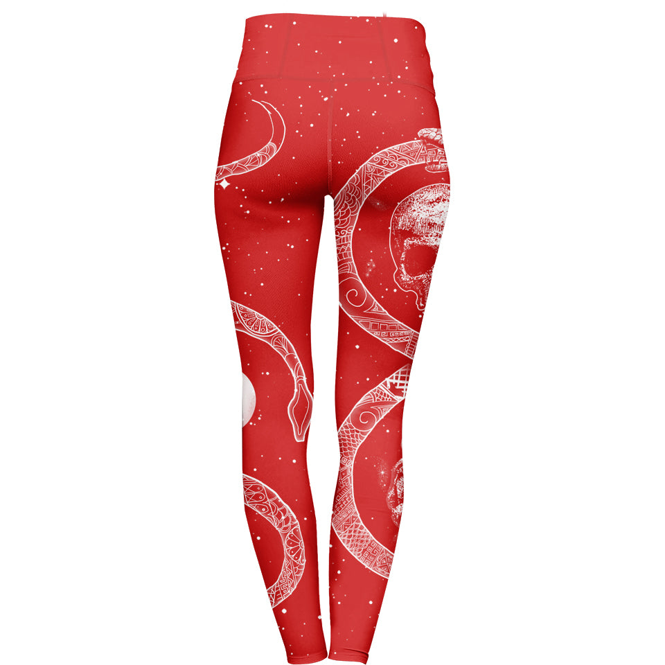 High Waisted Leggings Ouroboros High Waisted Leggings - Red Edition