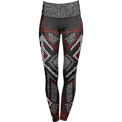 High Waisted Leggings Runes of Loki High Waisted Leggings - Red Edition