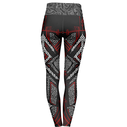 High Waisted Leggings Runes of Loki High Waisted Leggings - Red Edition