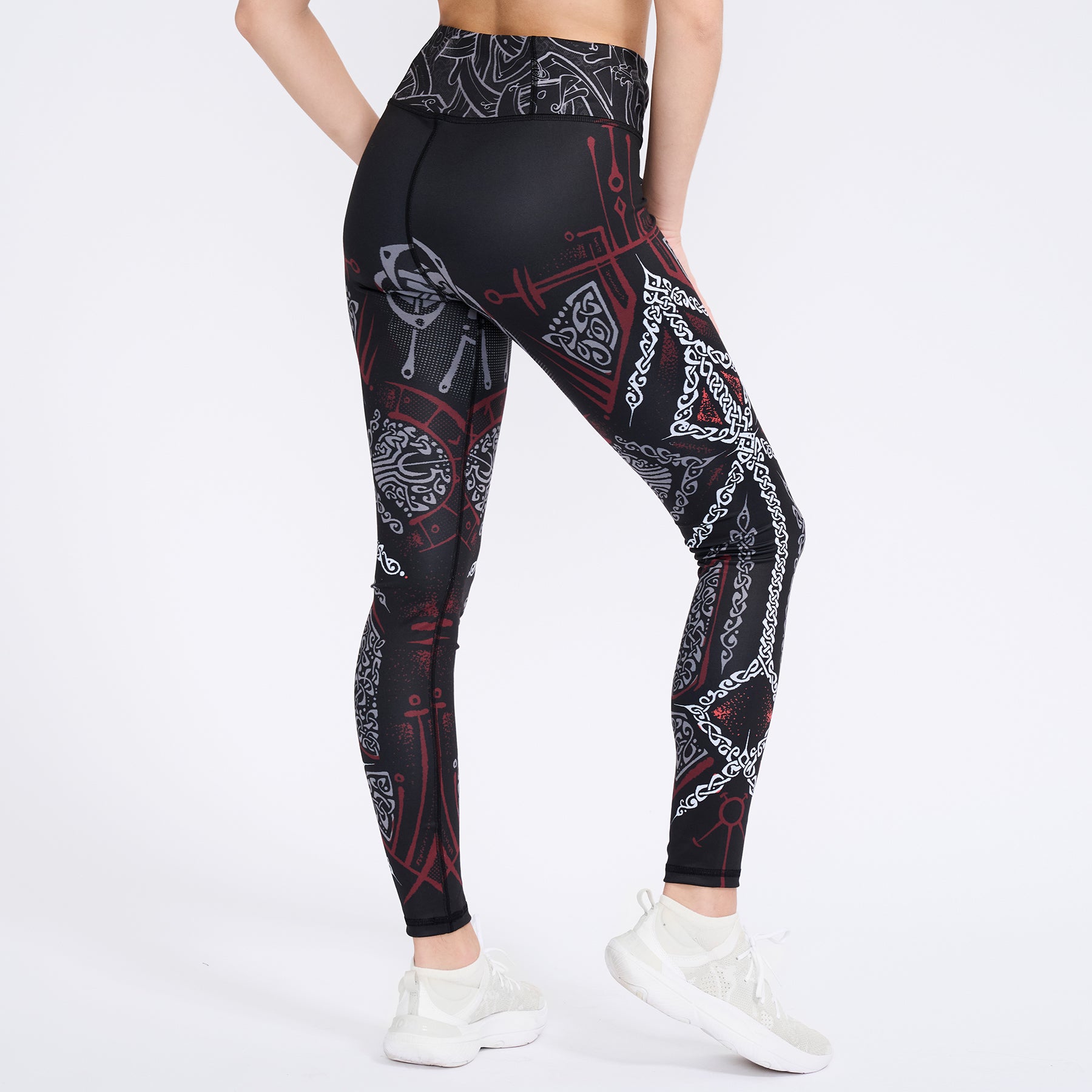 High Waisted Leggings Runes of Loki High Waisted Leggings - Red Edition