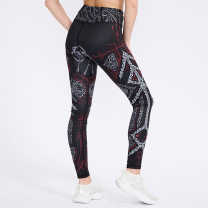 High Waisted Leggings Runes of Loki High Waisted Leggings - Red Edition