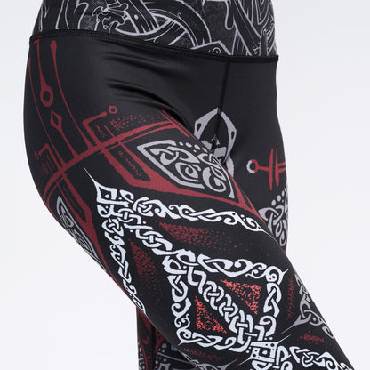High Waisted Leggings Runes of Loki High Waisted Leggings - Red Edition