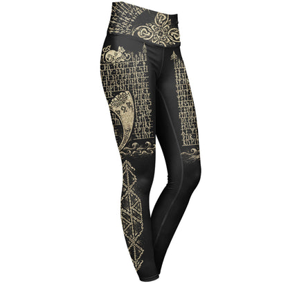 High Waisted Leggings Runes of Thor High Waisted Leggings - Stone Edition