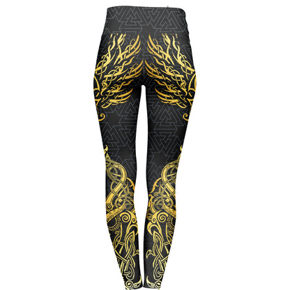 High Waisted Leggings Valkyries of Valhalla High Waisted Leggings - Gold Edition