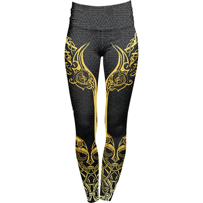High Waisted Leggings Valkyries of Valhalla High Waisted Leggings - Gold Edition