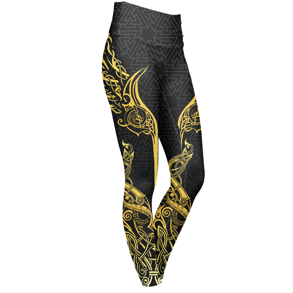 High Waisted Leggings Valkyries of Valhalla High Waisted Leggings - Gold Edition
