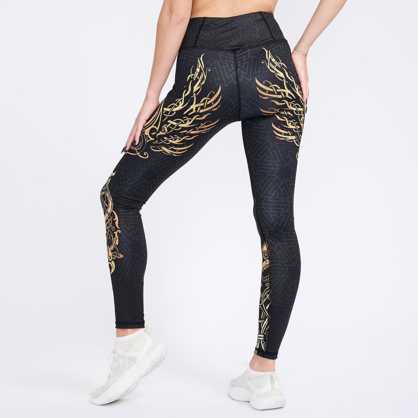 High Waisted Leggings Valkyries of Valhalla High Waisted Leggings - Gold Edition