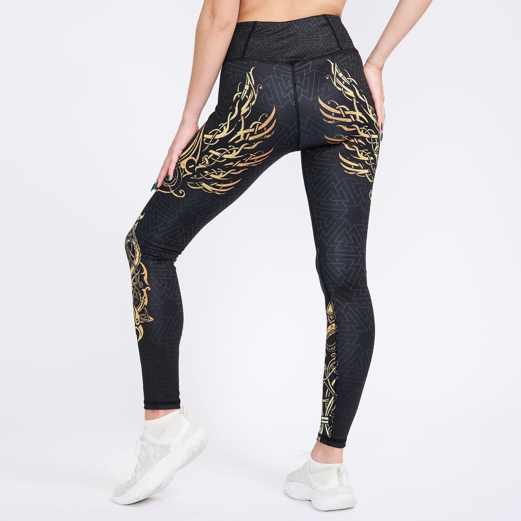 High Waisted Leggings Valkyries of Valhalla High Waisted Leggings - Gold Edition