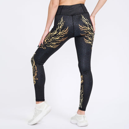 High Waisted Leggings Valkyries of Valhalla High Waisted Leggings - Gold Edition