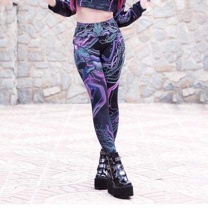 High Waisted Leggings XS Cyber High Waisted Leggings - Limited 102_YOGA-PANT_XS_CYBERPNK