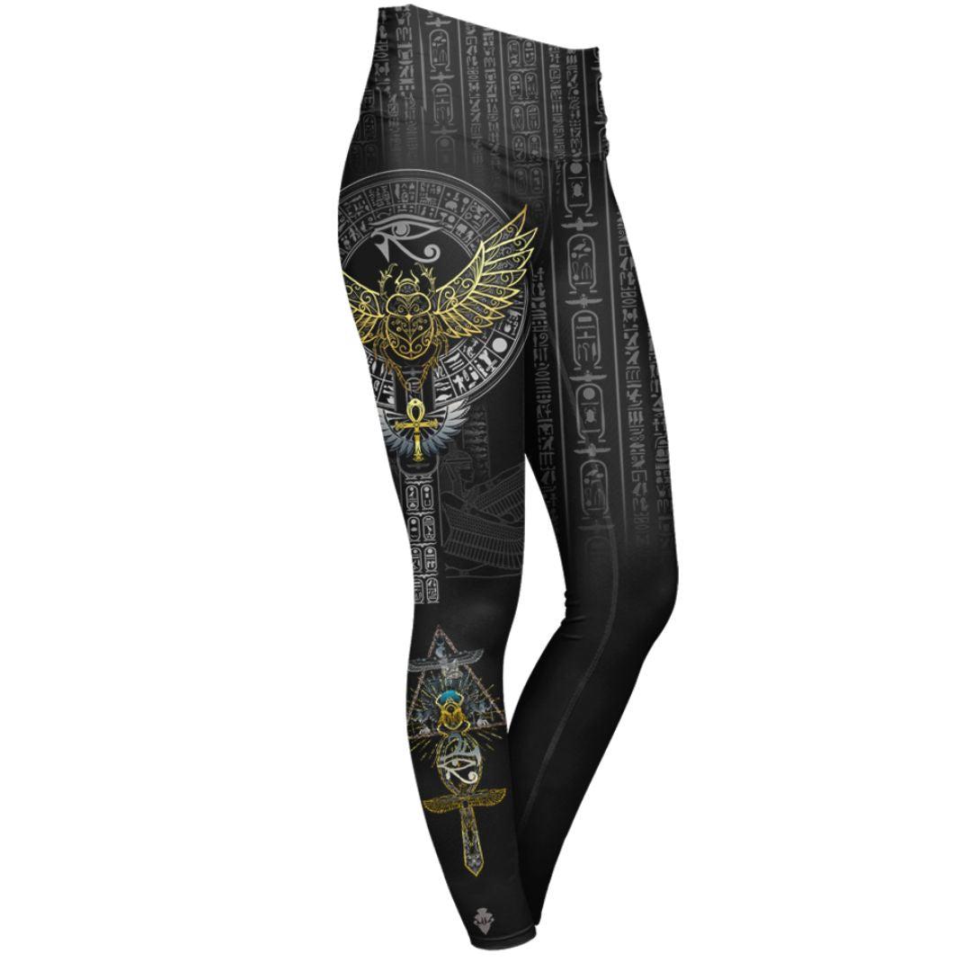 High Waisted Leggings XS Egyptian Scarab High Waisted Leggings 102_YOGA-PANT_XS_SCARAB