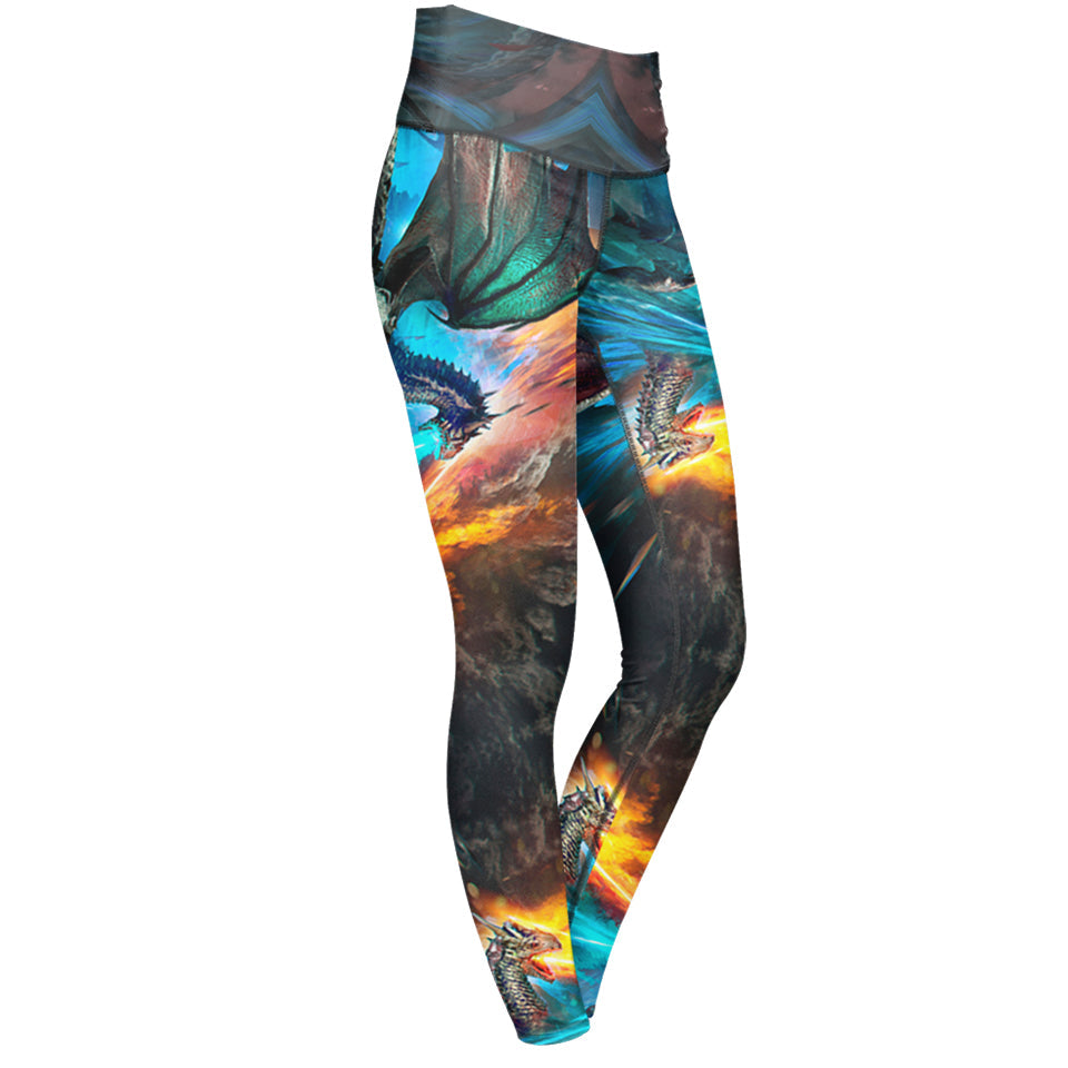 High Waisted Leggings XS Fire and Ice Dragons High Waisted Leggings 102_YOGA-PANT_XS_FIREICE