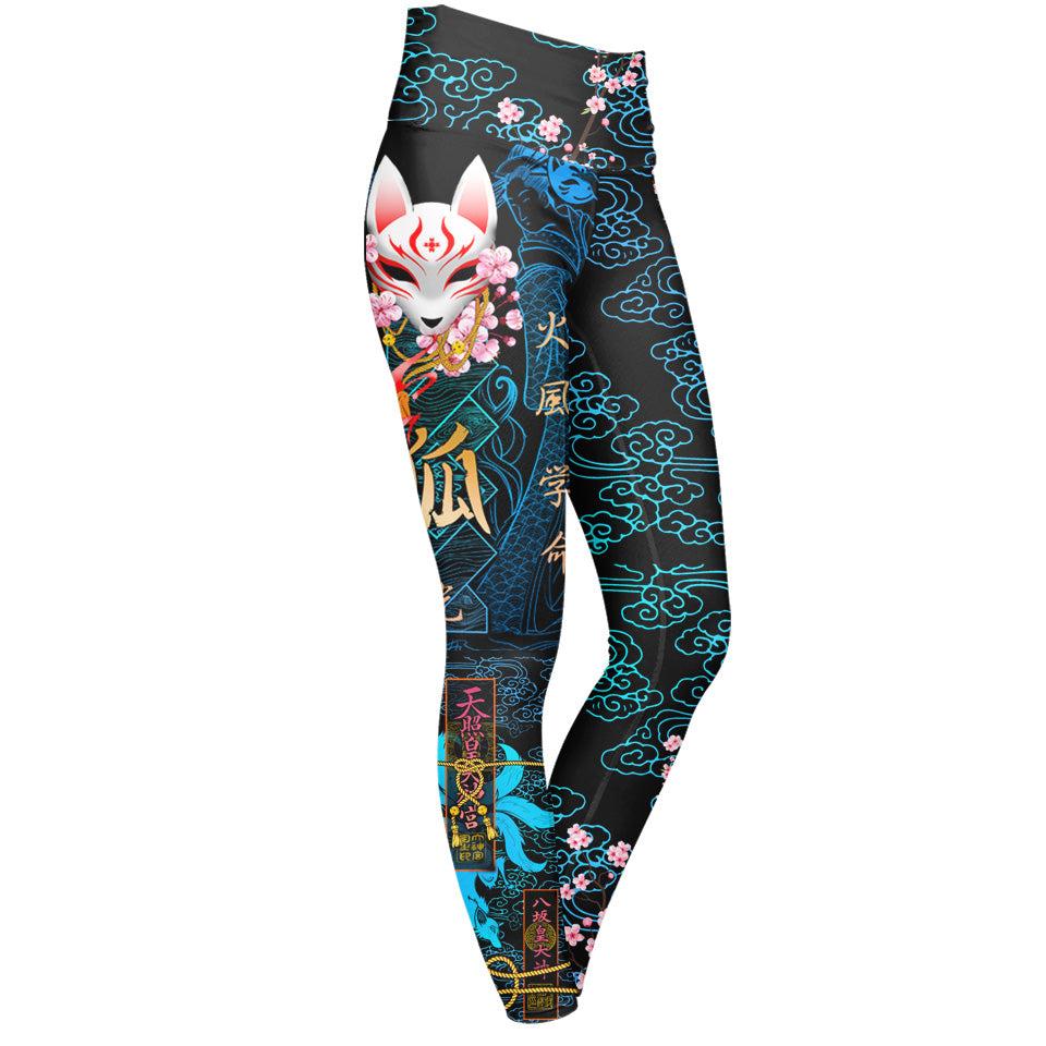 High Waisted Leggings XS Kitsune High Waisted Leggings - Blue Edition 102_YOGA-PANT_XS_KITSUNE-BLUE-V2