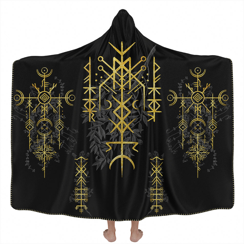 Hooded Blanket Adult-60x80 / MicroFleece Runes of Destiny Hooded Blanket DESTINY_HOODED-BLANKET-60x80