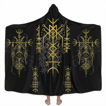 Hooded Blanket Adult-60x80 / MicroFleece Runes of Destiny Hooded Blanket DESTINY_HOODED-BLANKET-60x80
