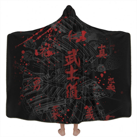 Hooded Blanket Adult-60x80 / Premium Sherpa Bushido Hooded Blanket BUSHIDO_HOODED-BLANKET-60x80-SHERPA
