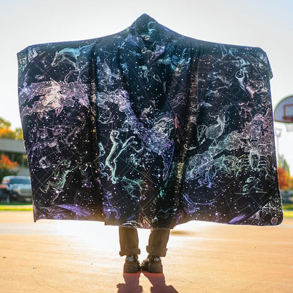 Hooded Blanket Adult-60x80 / Premium Sherpa Constellations Hooded Blanket CONSTELLATIONS_HOODED-BLANKET-60x80-SHERPA