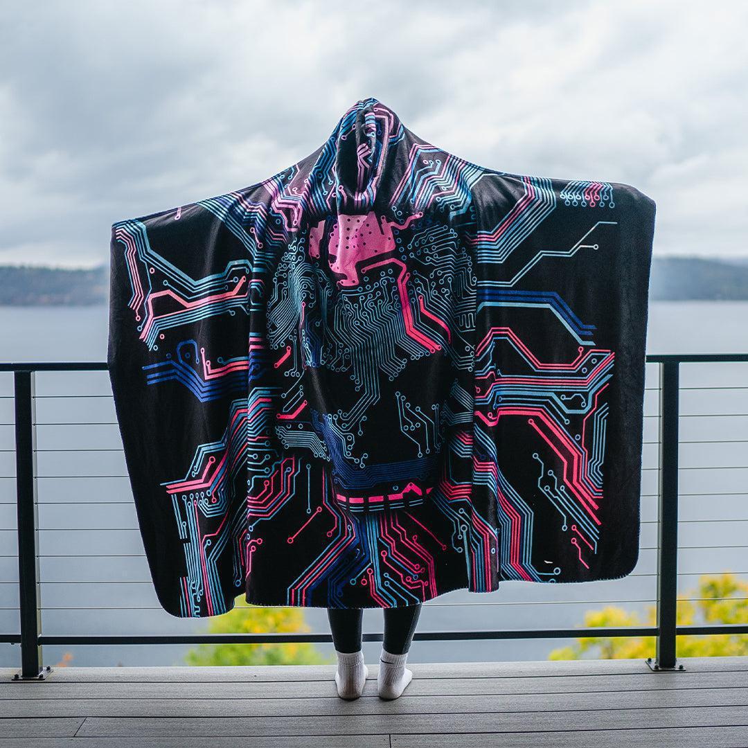 Hooded Blanket Adult-60x80 / Premium Sherpa Cyber Hooded Blanket - Limited CYBERPNK_HOODED-BLANKET-60x80-SHERPA