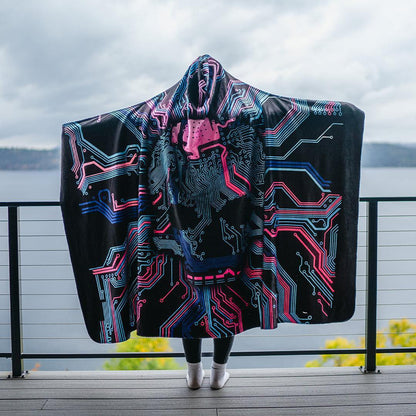 Hooded Blanket Adult-60x80 / Premium Sherpa Cyber Hooded Blanket - Limited CYBERPNK_HOODED-BLANKET-60x80-SHERPA
