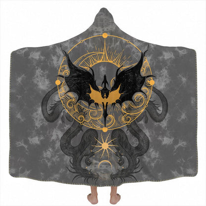Hooded Blanket Adult-60x80 / Premium Sherpa Dragon Rider Hooded Blanket RIDER_HOODED-BLANKET-60x80-SHERPA