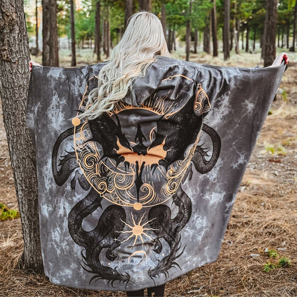 Hooded Blanket Adult-60x80 / Premium Sherpa Dragon Rider Hooded Blanket RIDER_HOODED-BLANKET-60x80-SHERPA