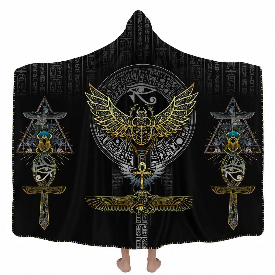 Hooded Blanket Adult-60x80 / Premium Sherpa Egyptian Scarab Hooded Blanket SCARAB_HOODED-BLANKET-60x80-SHERPA
