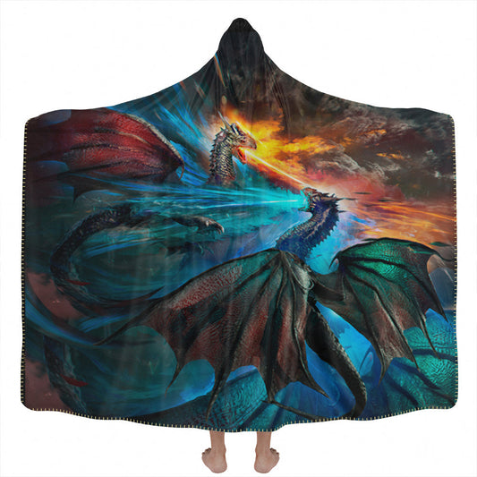 Hooded Blanket Adult-60x80 / Premium Sherpa Fire and Ice Dragons Hooded Blanket FIREICE_HOODED-BLANKET-60x80-SHERPA