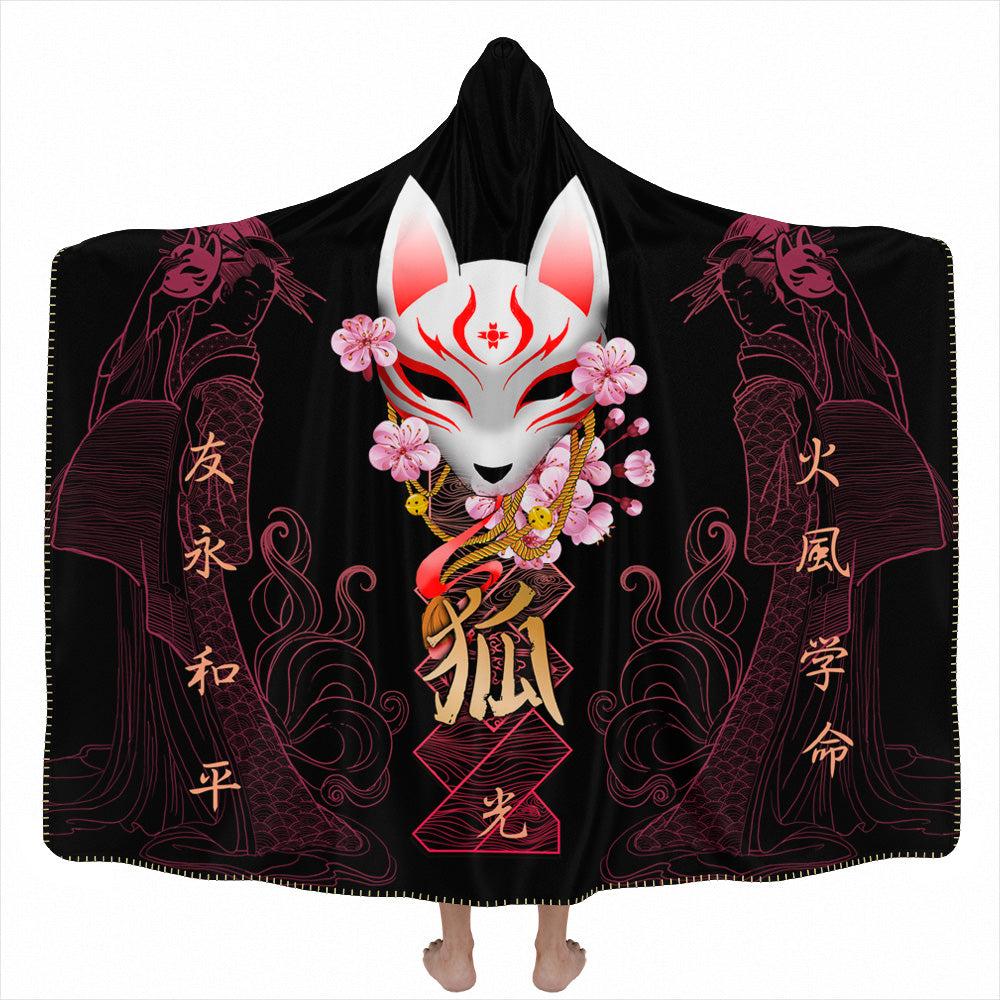 Hooded Blanket Adult-60x80 / Premium Sherpa Kitsune Hooded Blanket KITSUNE_HOODED-BLANKET-60x80-SHERPA