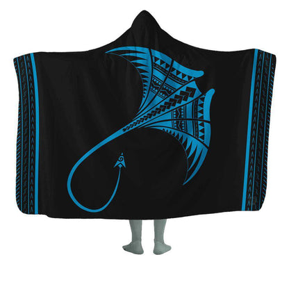 Hooded Blanket Adult-60x80 / Premium Sherpa Manta Ray Hooded Blanket MANTA_HOODED-BLANKET-60x80-SHERPA