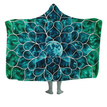Hooded Blanket Adult-60x80 / Premium Sherpa / Original Celestial Mirage Hooded Blanket BROKEN-MOUNTAIN-V1_HOODED-BLANKET-60x80-SHERPA