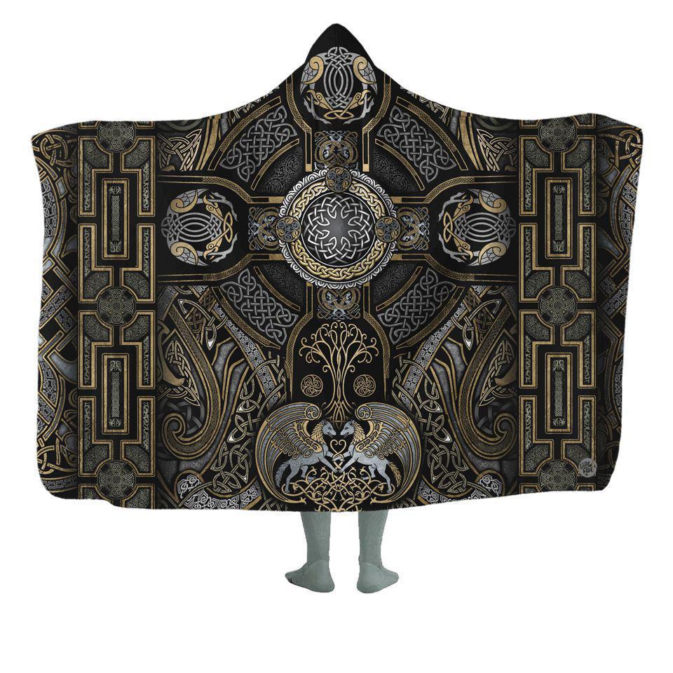 Hooded Blanket Adult-60x80 / Premium Sherpa / Original Celtic Suncatcher Hooded Blanket CELTIC_HOODED-BLANKET-60x80-SHERPA