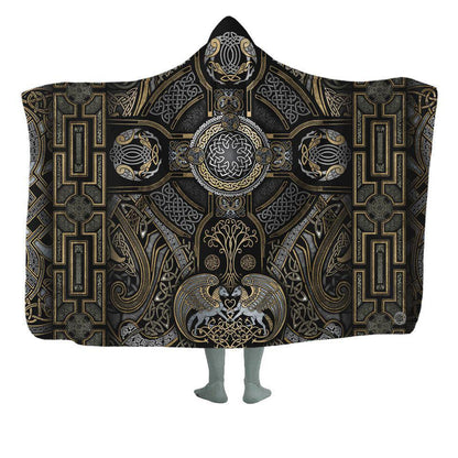 Hooded Blanket Adult-60x80 / Premium Sherpa / Original Celtic Suncatcher Hooded Blanket CELTIC_HOODED-BLANKET-60x80-SHERPA