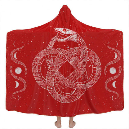 Hooded Blanket Adult - 60x80 / Premium Sherpa Ouroboros Hooded Blanket - Red Edition OURO_HOODED-BLANKET_60x80-SHERPA