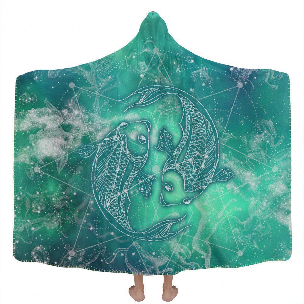 Hooded Blanket Adult-60x80 / Premium Sherpa Pisces Hooded Blanket PISCES_HOODED-BLANKET-60x80-SHERPA